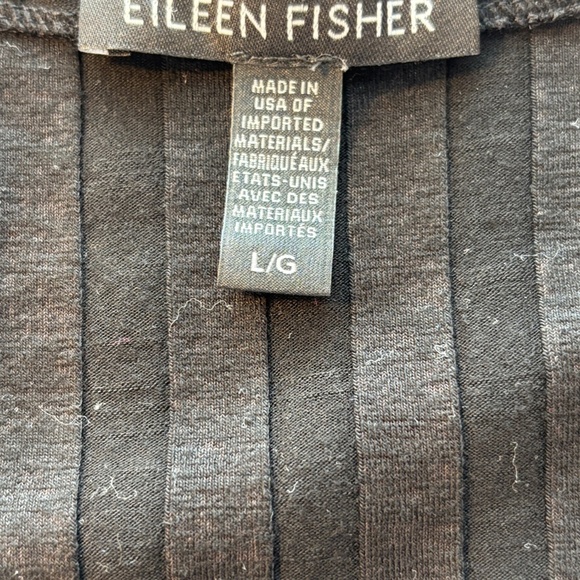 Eileen Fisher Large Wide Rib V-Neck High Low Shift Dress Lagenlook Minimalist - Picture 7 of 11